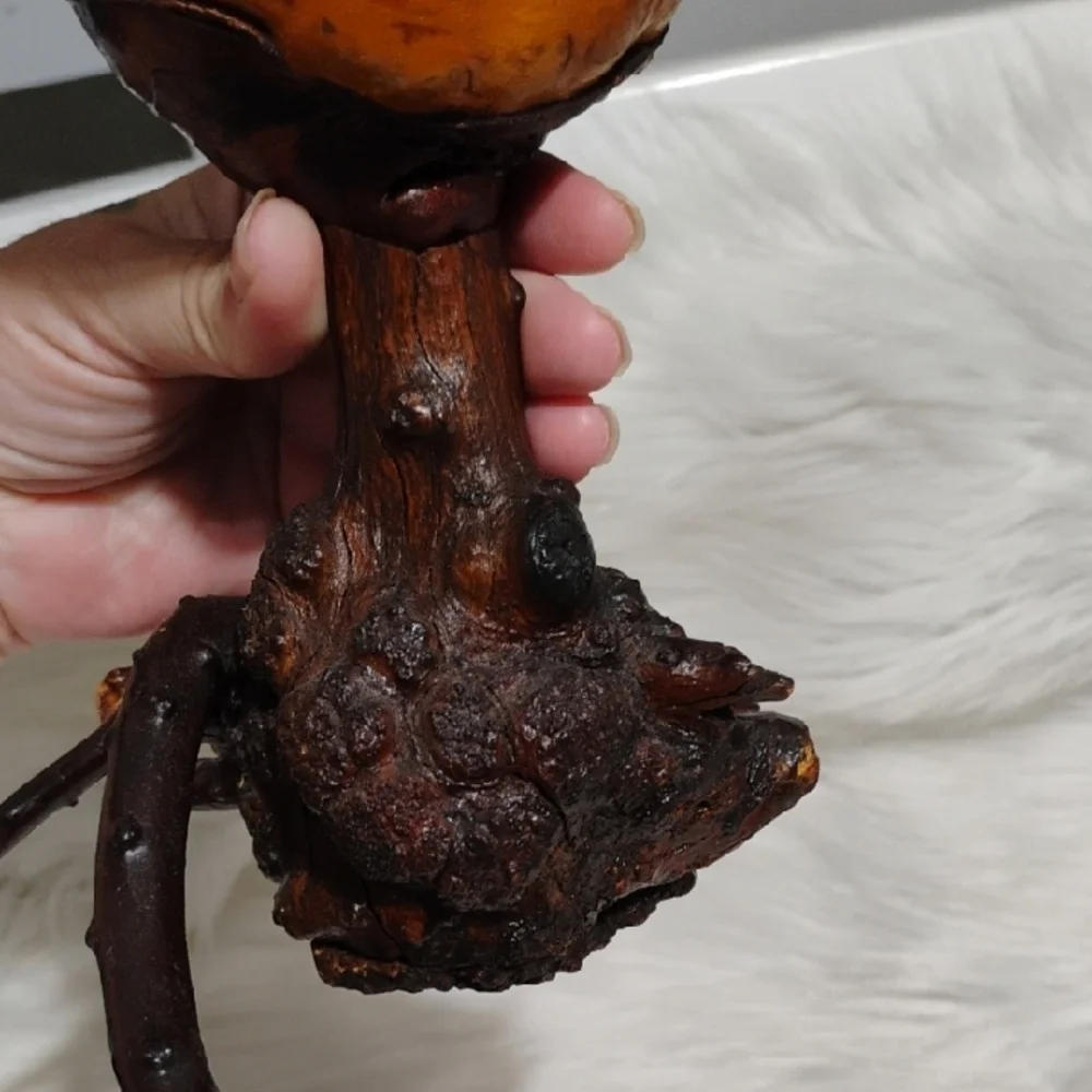 Office) SALE! Hand Carved Wooden Burl Wood Rose Flower Vtg Art Sculpture